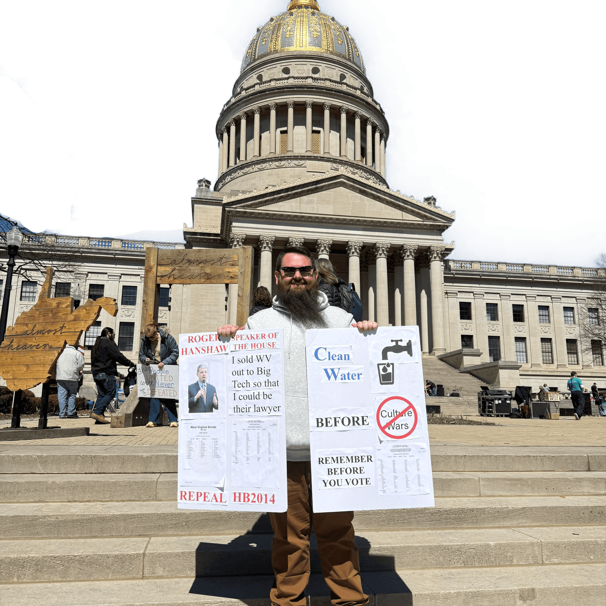 David Edwards standing in front of the WV Capitol